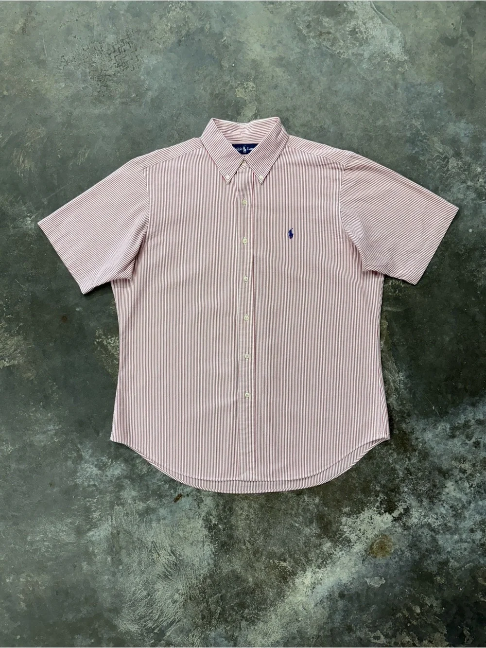 Polo Ralph Lauren Pink Seersucker Button Up Shirt Mens Large